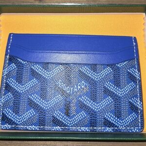 Goyard Blue and Black Patterned Card Holder NIB